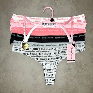 Juicy Couture Multicolor Logo No Panty Lines Thong - Set‎ of 5